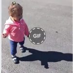 girl running from her shadow