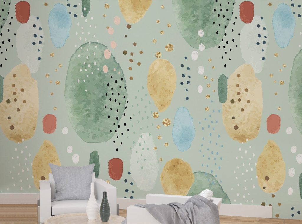 Bringing Classic Wallpaper Designs into the Modern Home 6 Polka Dots Watercolor Abstract Wallpaper Murals